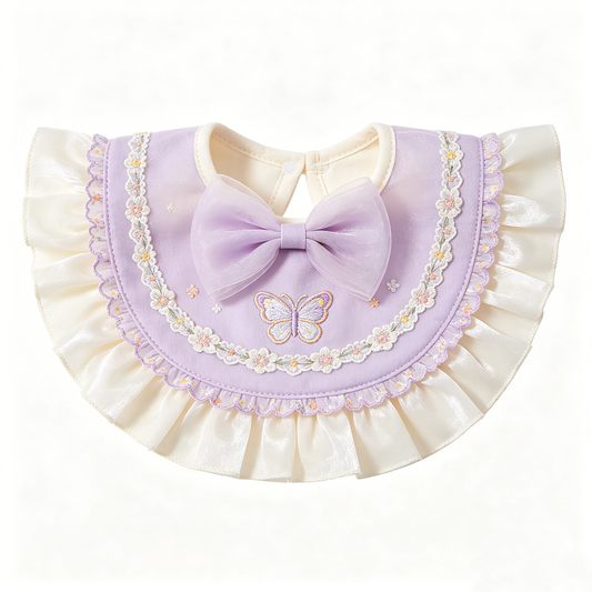 Purple Butterfly Bow Bib