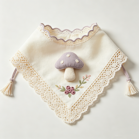 Purple Mushroom Bandana Bib