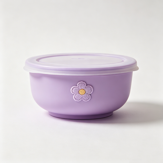 Purple Floral Lidded Bowl