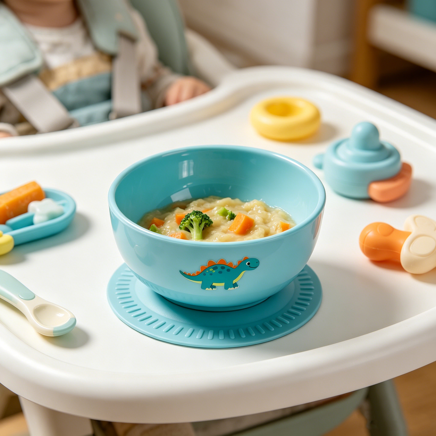 Dino Cartoon Suction Feeding Bowl