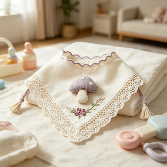 Purple Mushroom Bandana Bib