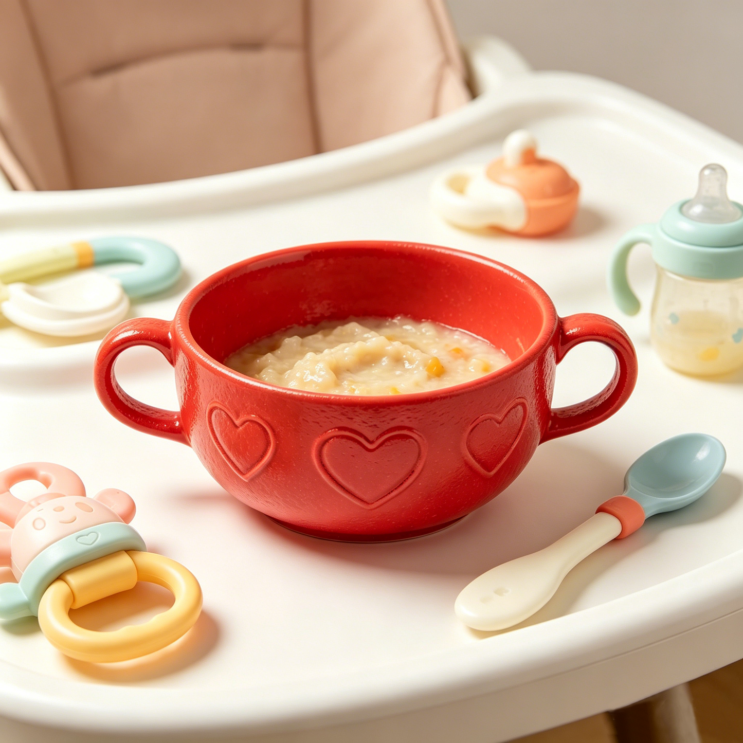Emboss Heart Double Ear Soup Bowl