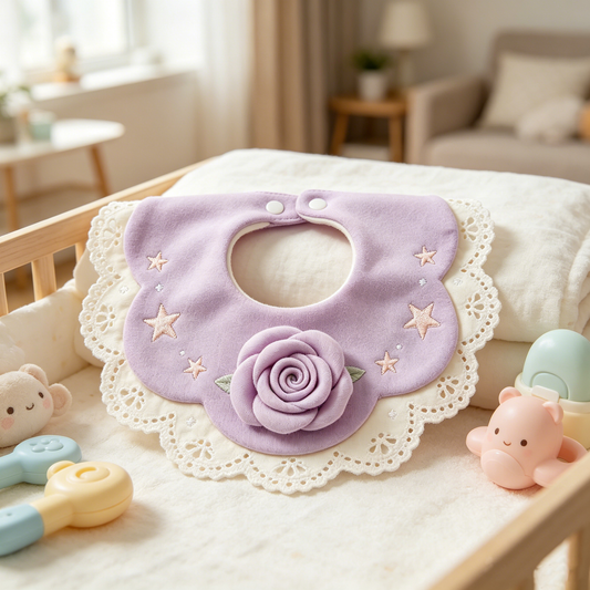 Purple Rose Star Lace Bib