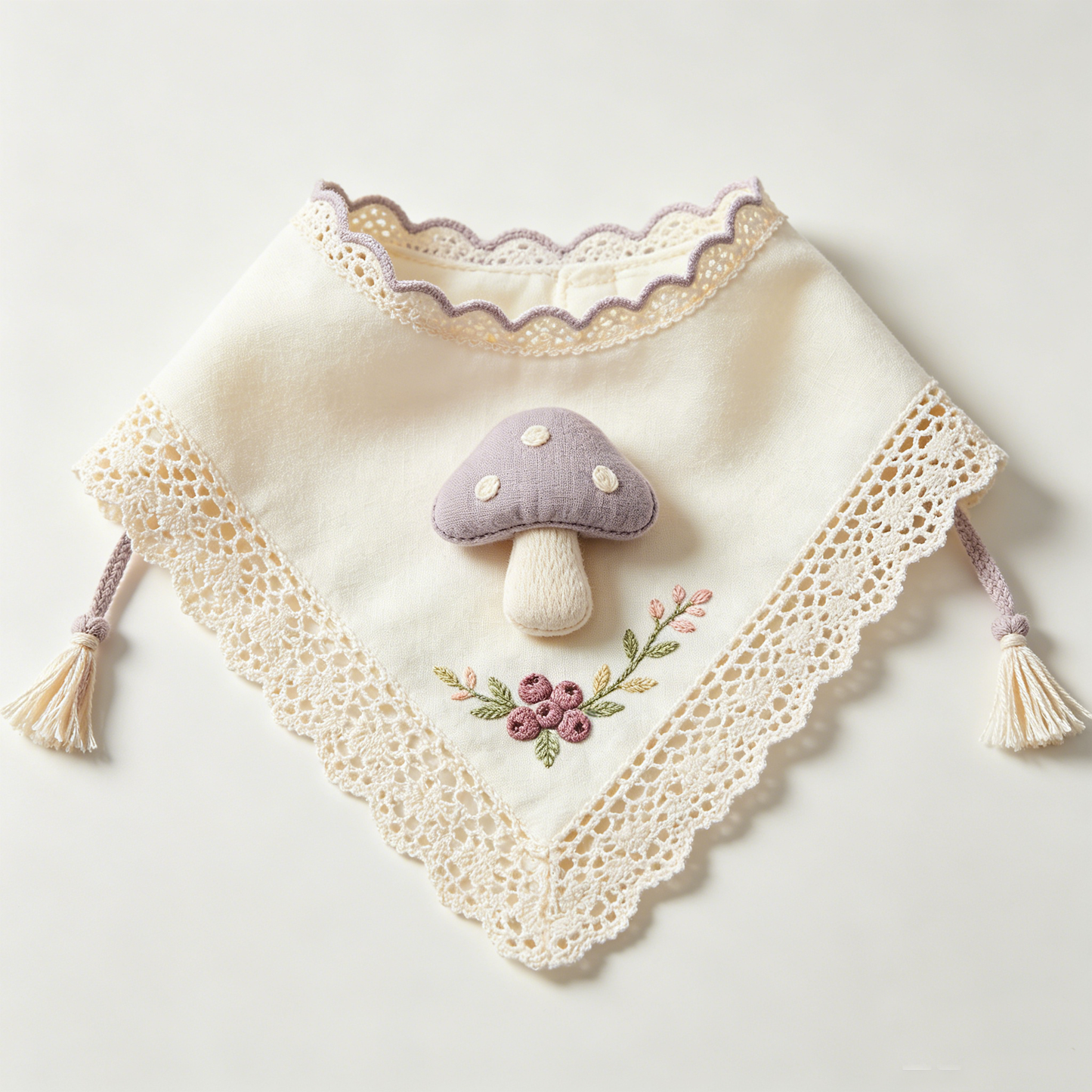 Purple Mushroom Bandana Bib