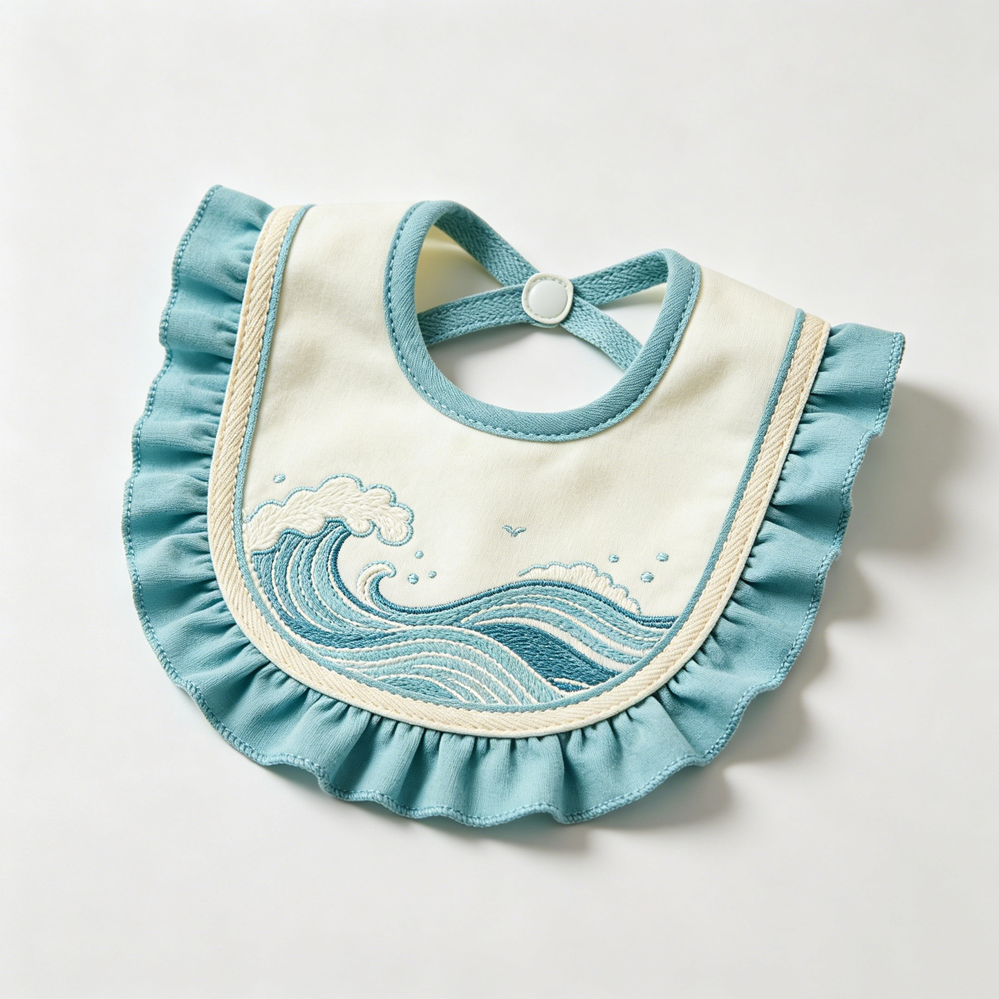 Blue Wave Ruffle Bib