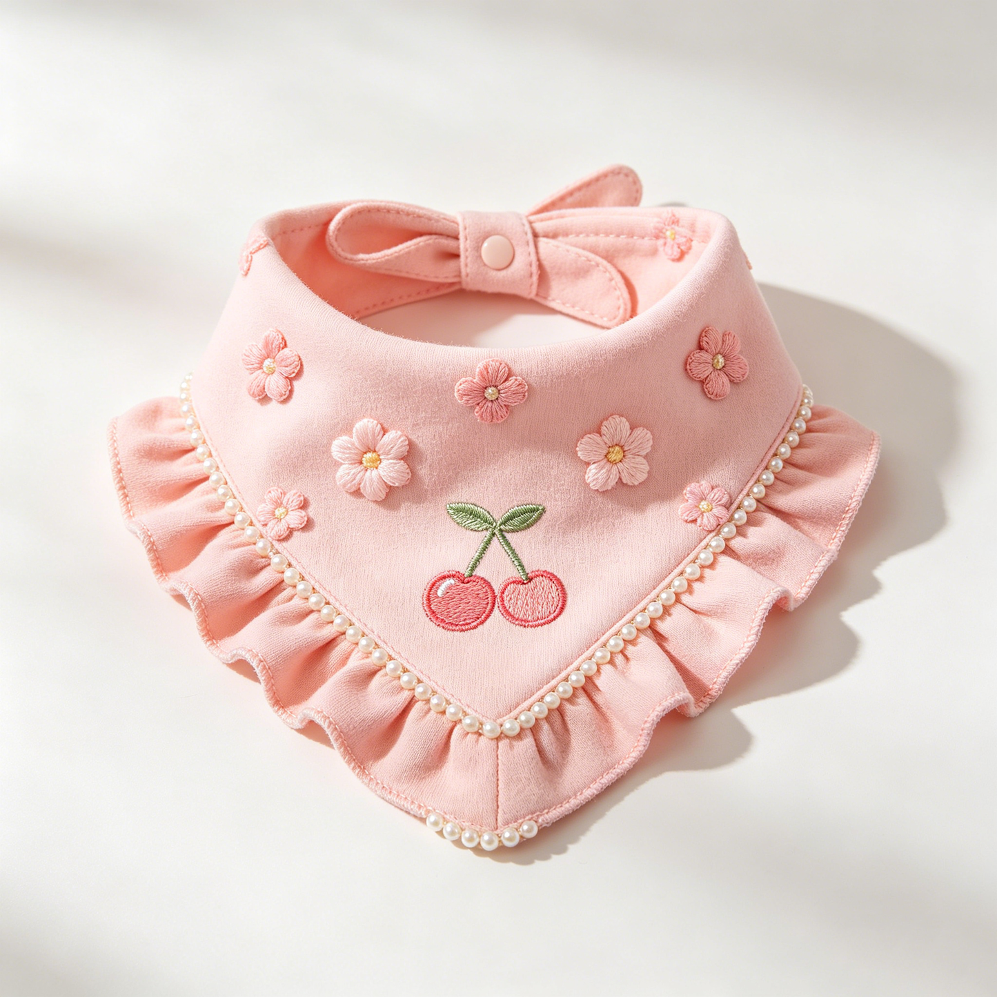 Pink Cherry Pearl Bib