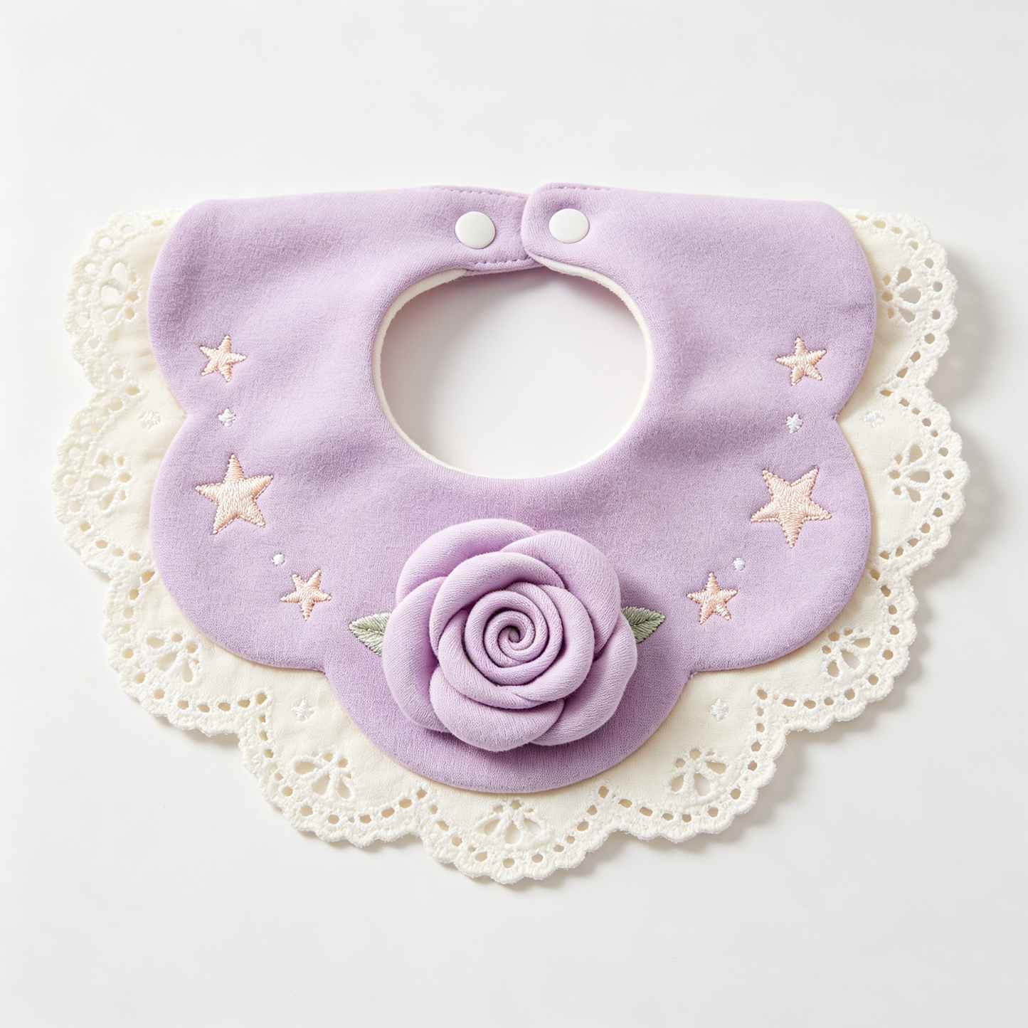 Purple Rose Star Lace Bib