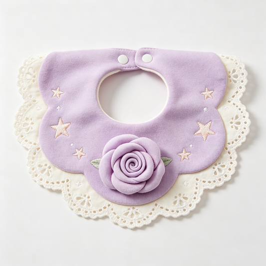 Purple Rose Star Lace Bib